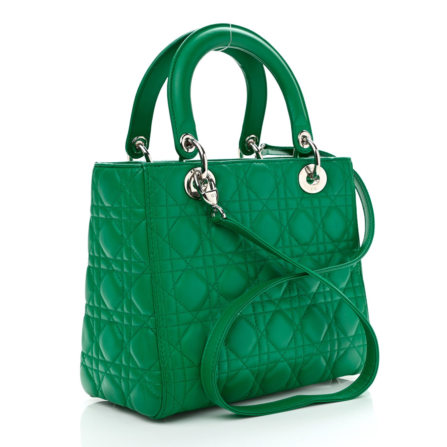 Lambskin Cannage Medium Lady Dior Green