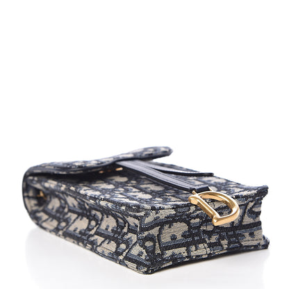 Christian Dior Oblique Saddle Clutch Chain Blue 4 of 10