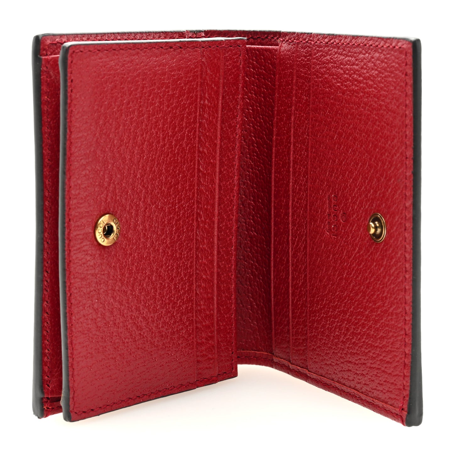 GG Supreme Monogram Queen Margaret Card Case Red