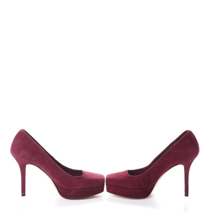 Gucci Suede Platform Pumps 36.5 Burgundy 5 of 11