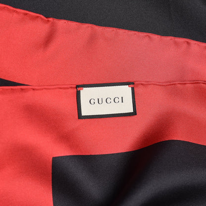 Gucci Silk Gucci Multiworld Square Scarf Black Multicolor 4 of 4