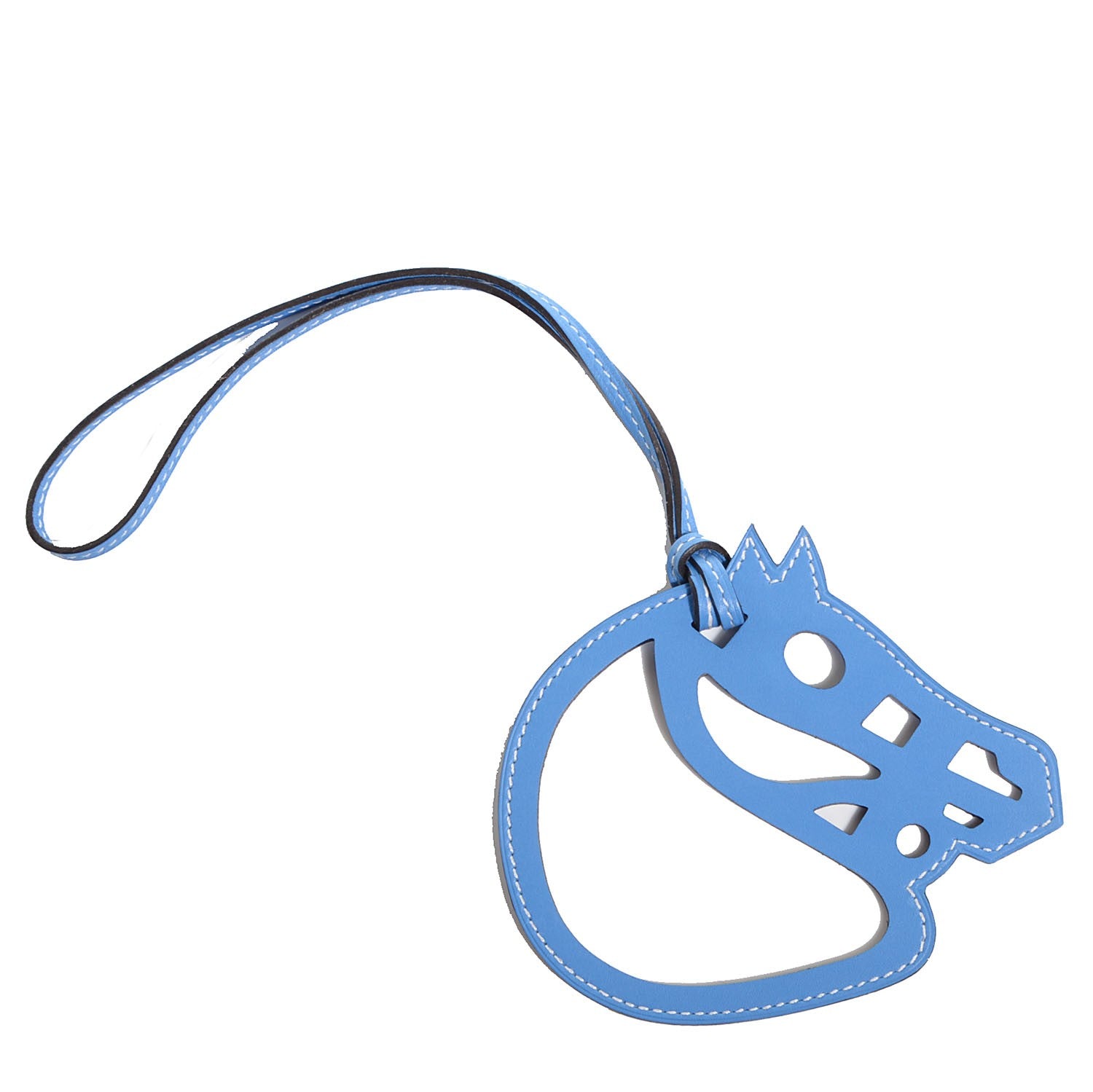 Hermes Veau Swift Paddock Cheval Horse Bag Charm Bleu Paradis 1 of 5