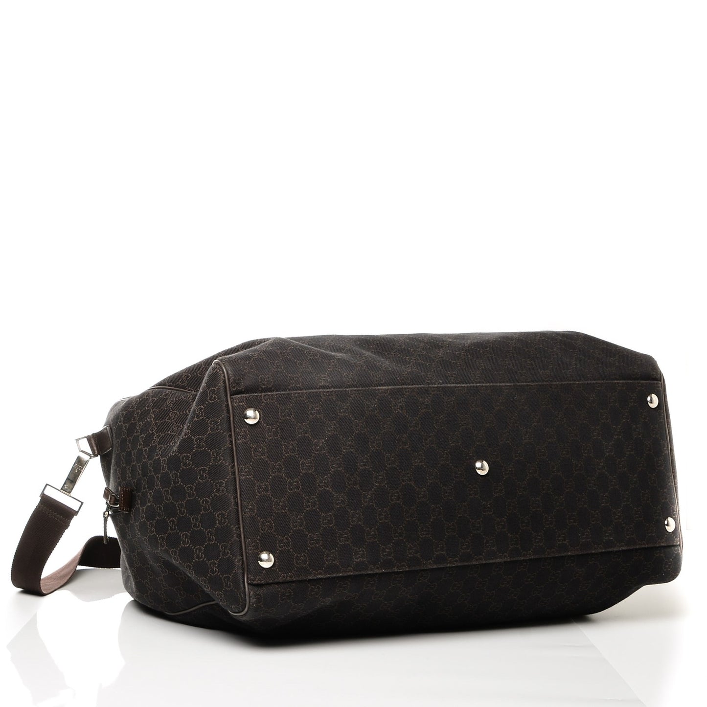 Denim Monogram Large Carry On Duffle Dark Brown