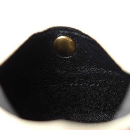 Alexander McQueen Calfskin Crocodile Embossed Skull Envelope Card Holder Cream 7 of 8