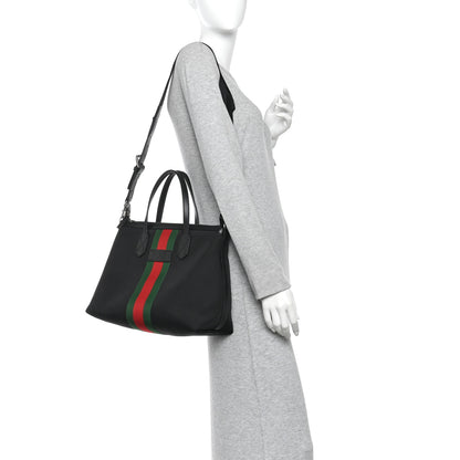Gucci Techno Canvas Web Top Handle Shoulder Bag Black 2 of 12