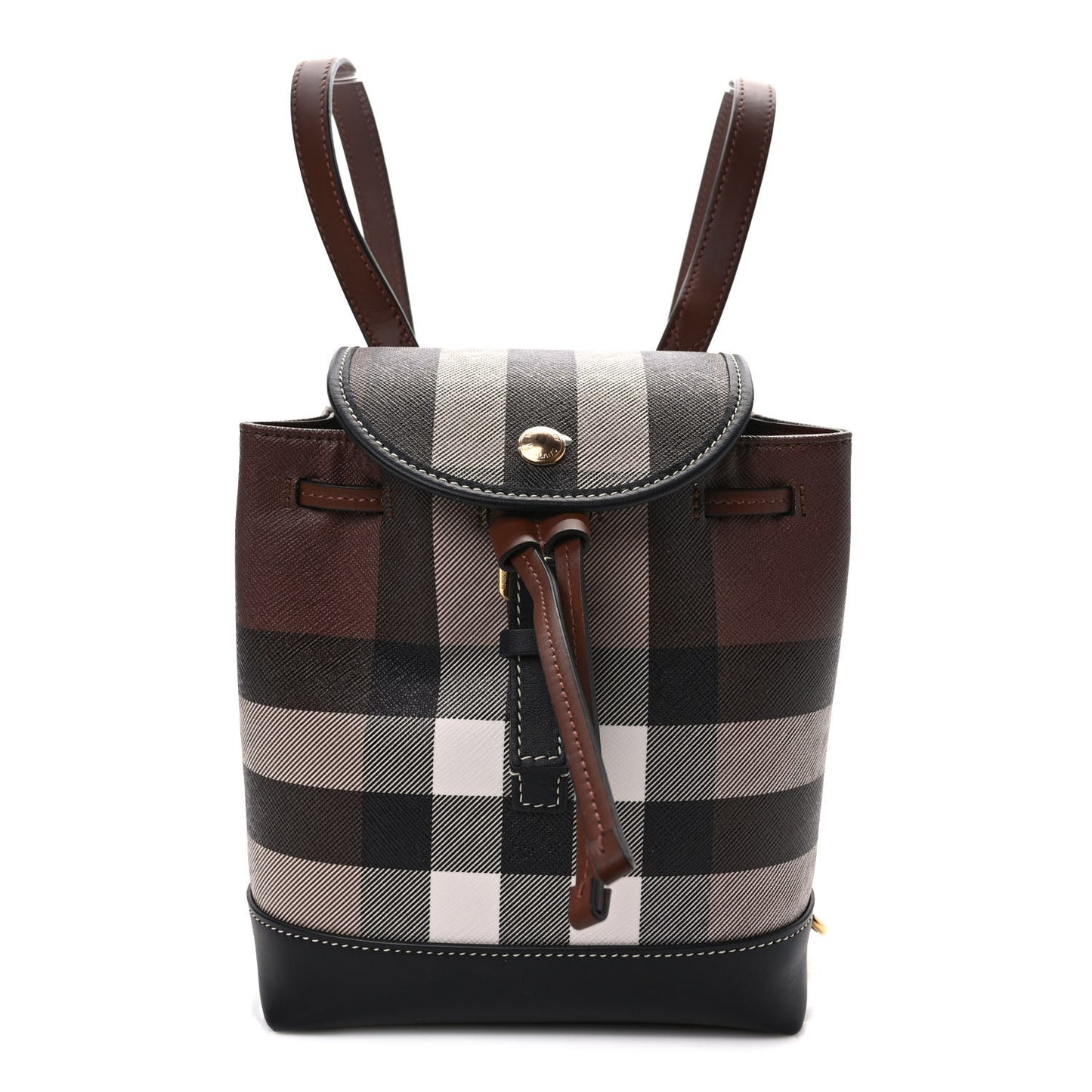 House Check Canvas Calfskin Micro Backpack Dark Birch Brown