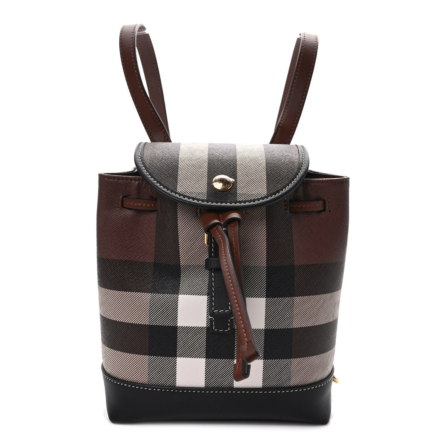 Burberry House Check Canvas Calfskin Micro Backpack Dark Birch Brown 1 of 7