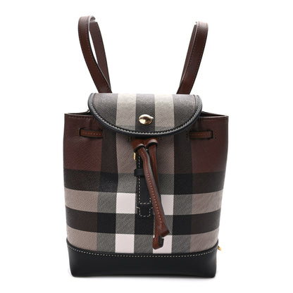 Burberry House Check Canvas Calfskin Micro Backpack Dark Birch Brown 1 of 7
