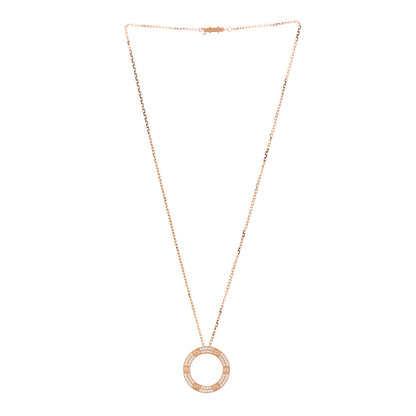 Cartier 18K Pink Gold Diamond LOVE Paved Necklace 2 of 4