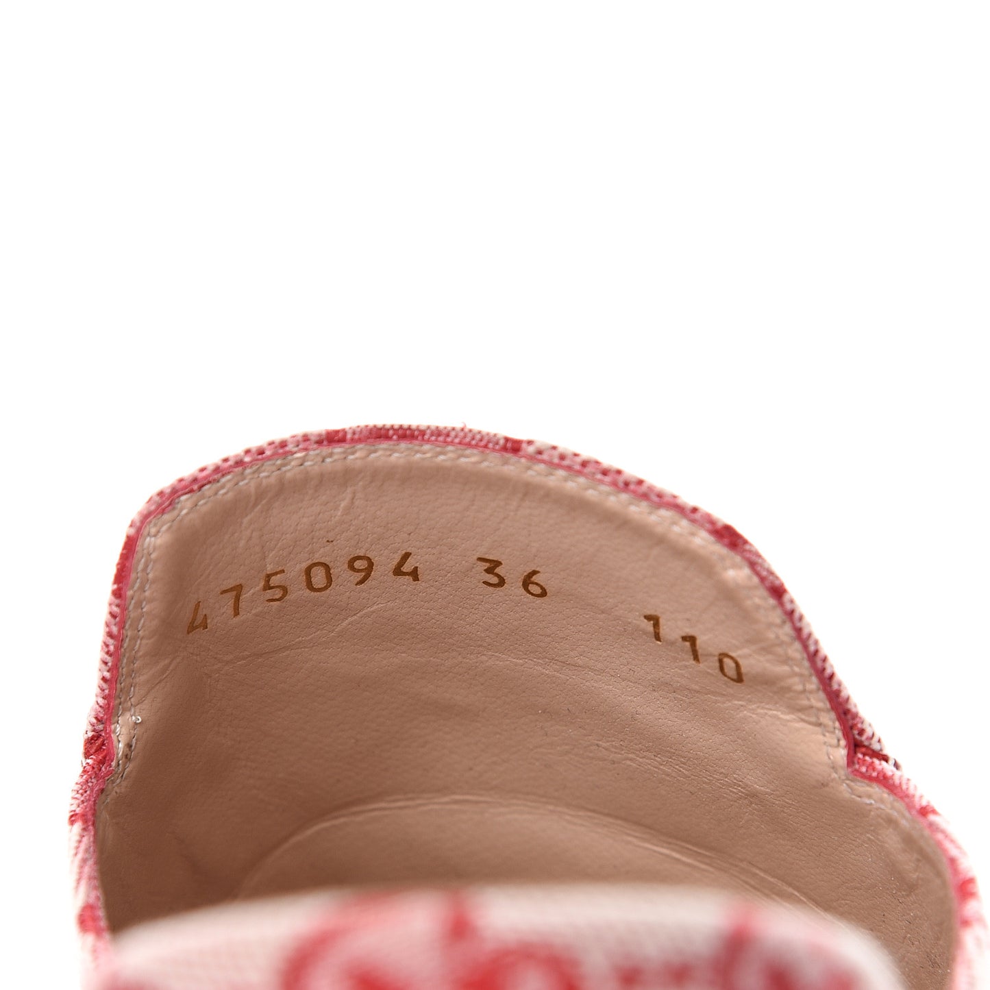 Canvas GG Monogram Horsebit Womens Princetown Slippers 36 Gardenia Hibiscus Red