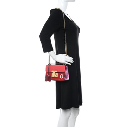 Gucci Suede Calfskin Valentine's Day Small Padlock Shoulder Bag Red 2 of 9