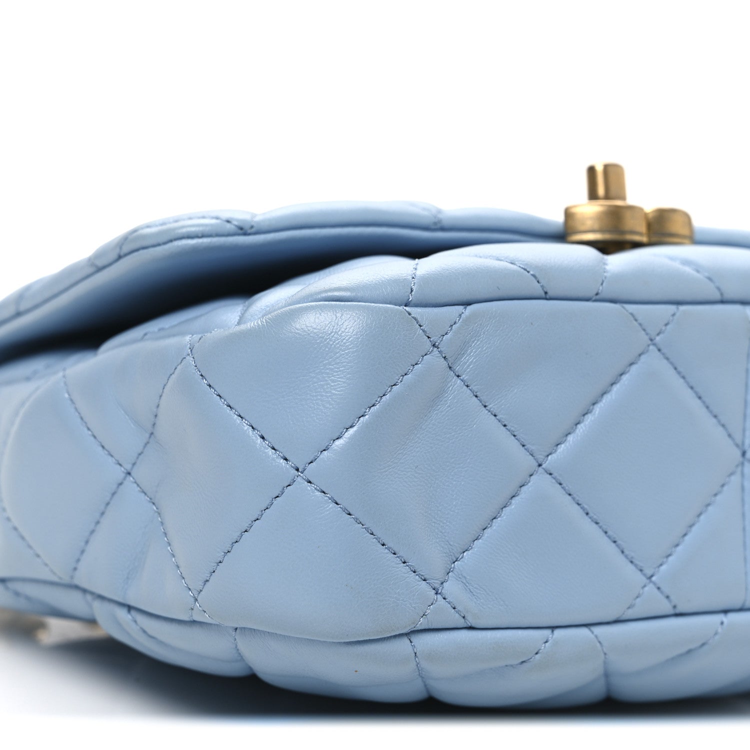 Chanel Lambskin Quilted Small Lacquered Chain Flap Light Blue 8 of 9