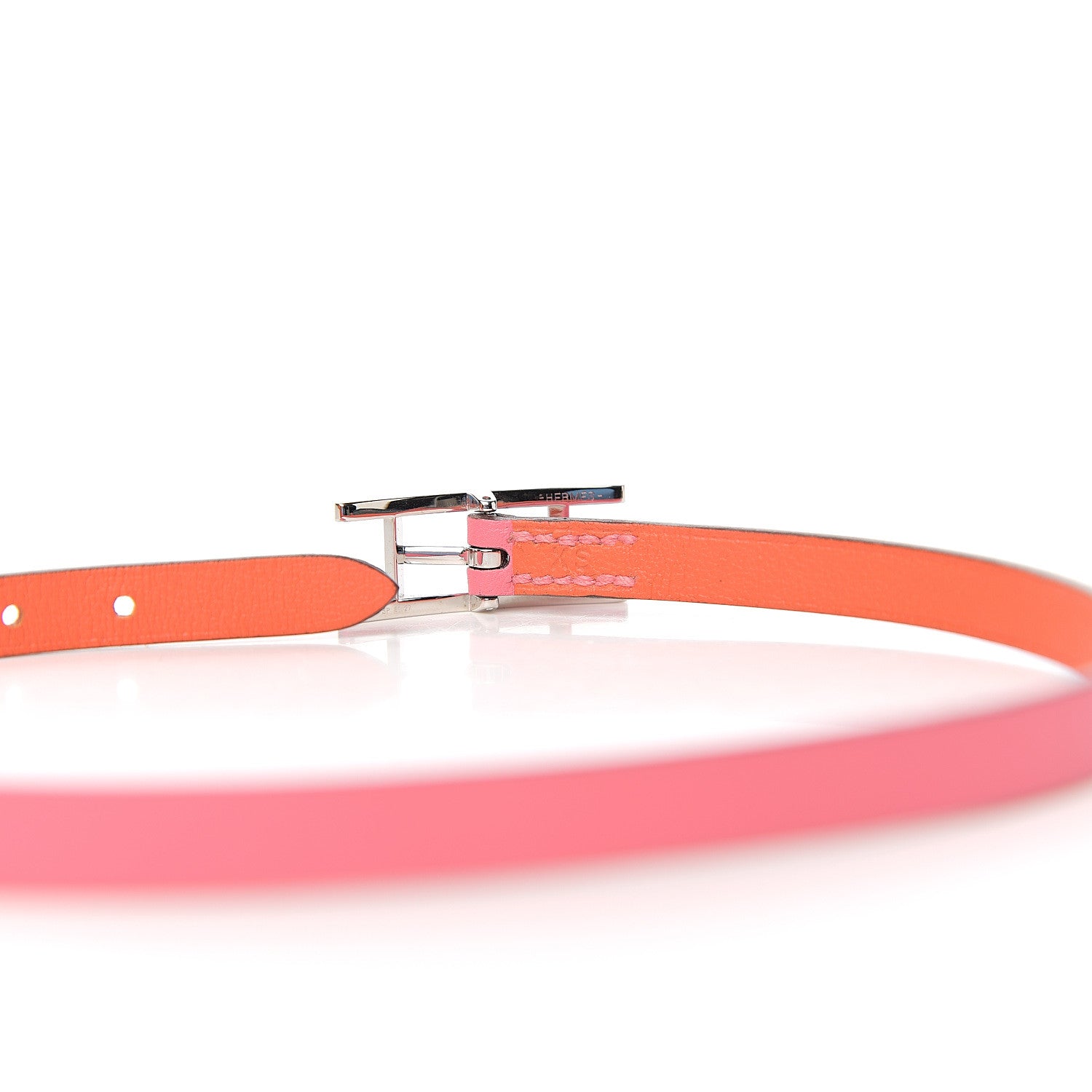 Hermes Swift Behapi Double Tour Reversible Bracelet XS Rose Azalee Orange Poppy 3 of 5