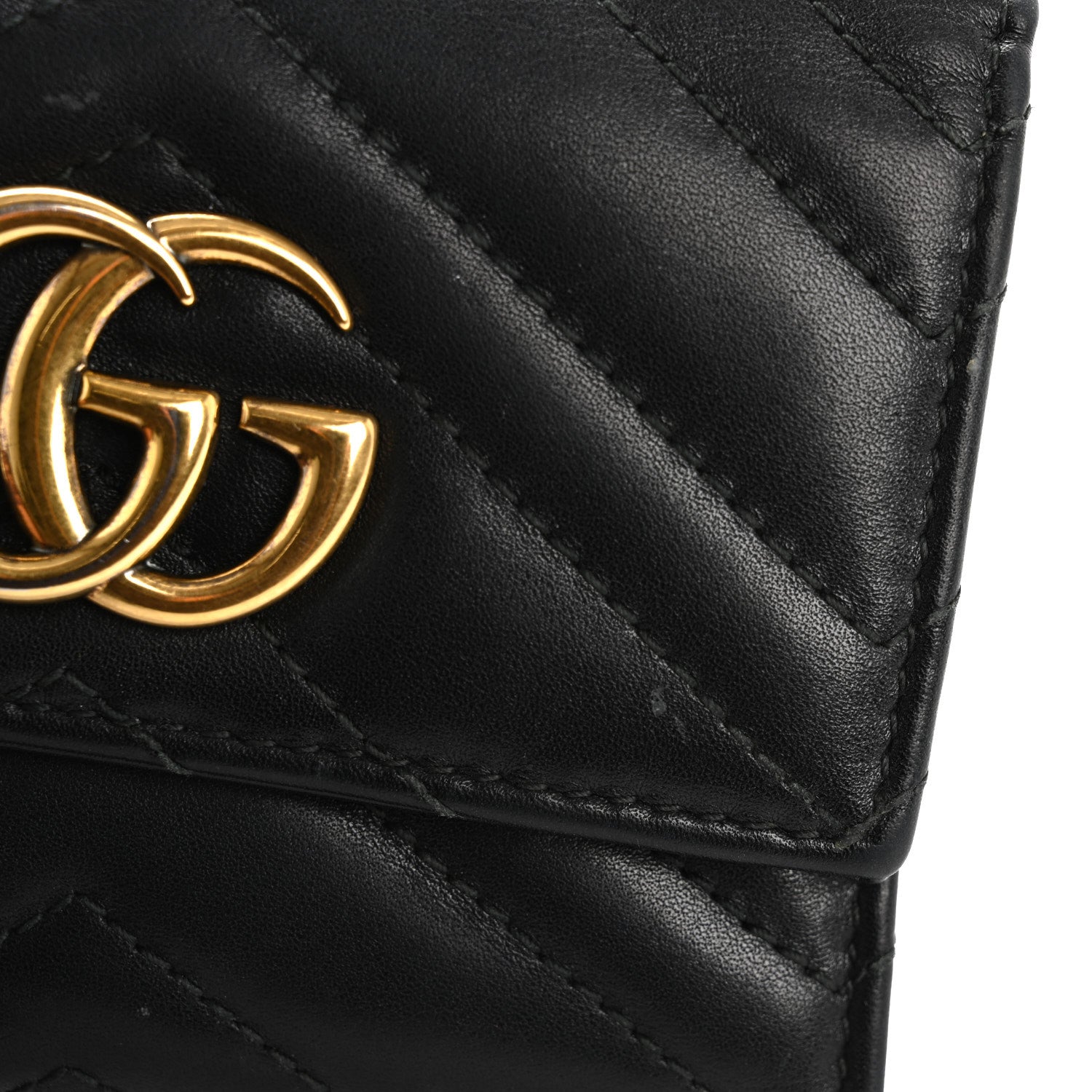 Gucci Calfskin Matelasse GG Marmont Wallet Black 10 of 12