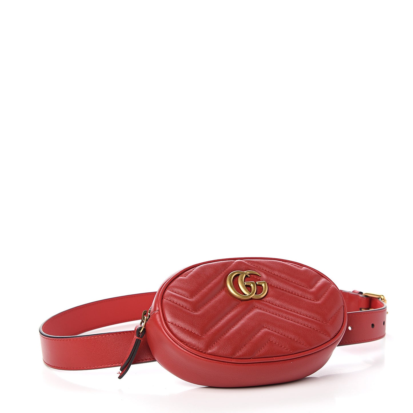 Calfskin Matelasse GG Marmont Belt Bag 95 38 Hibiscus Red