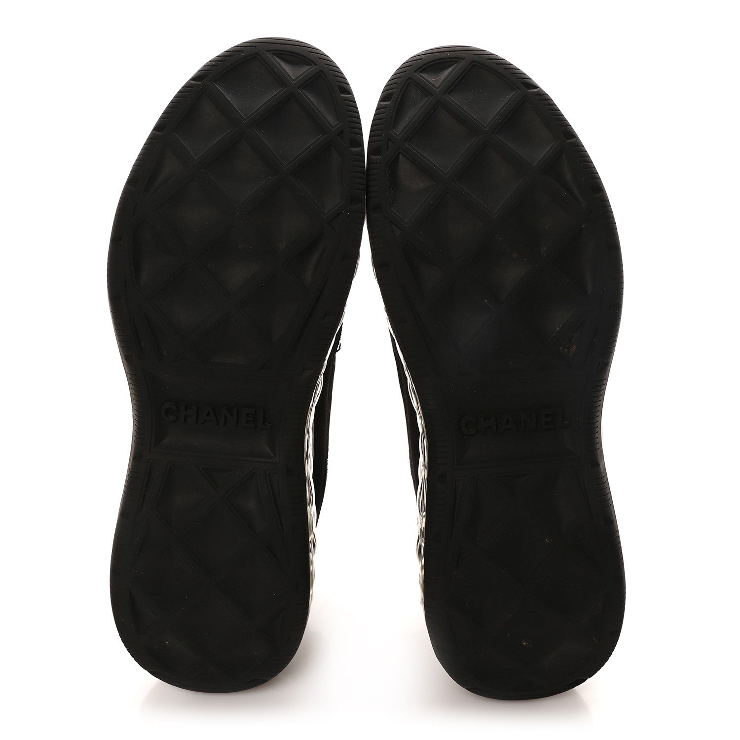 Chanel Suede Calfskin Velvet Grosgrain CC Sneakers 39 Black 6 of 9