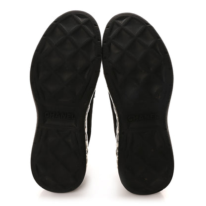 Chanel Suede Calfskin Velvet Grosgrain CC Sneakers 39 Black 6 of 9