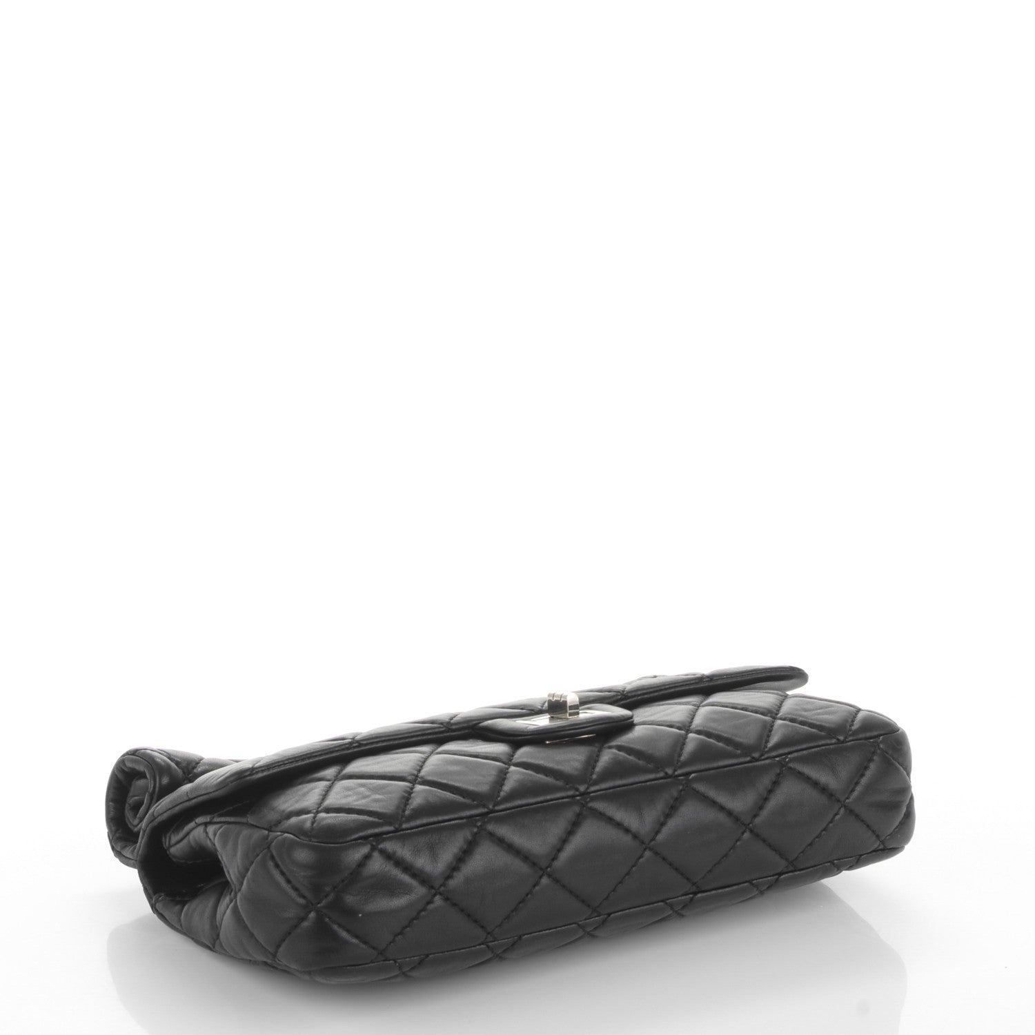 Chanel Lambskin Quilted Medium Roll Reissue Clutch Black 4 of 7