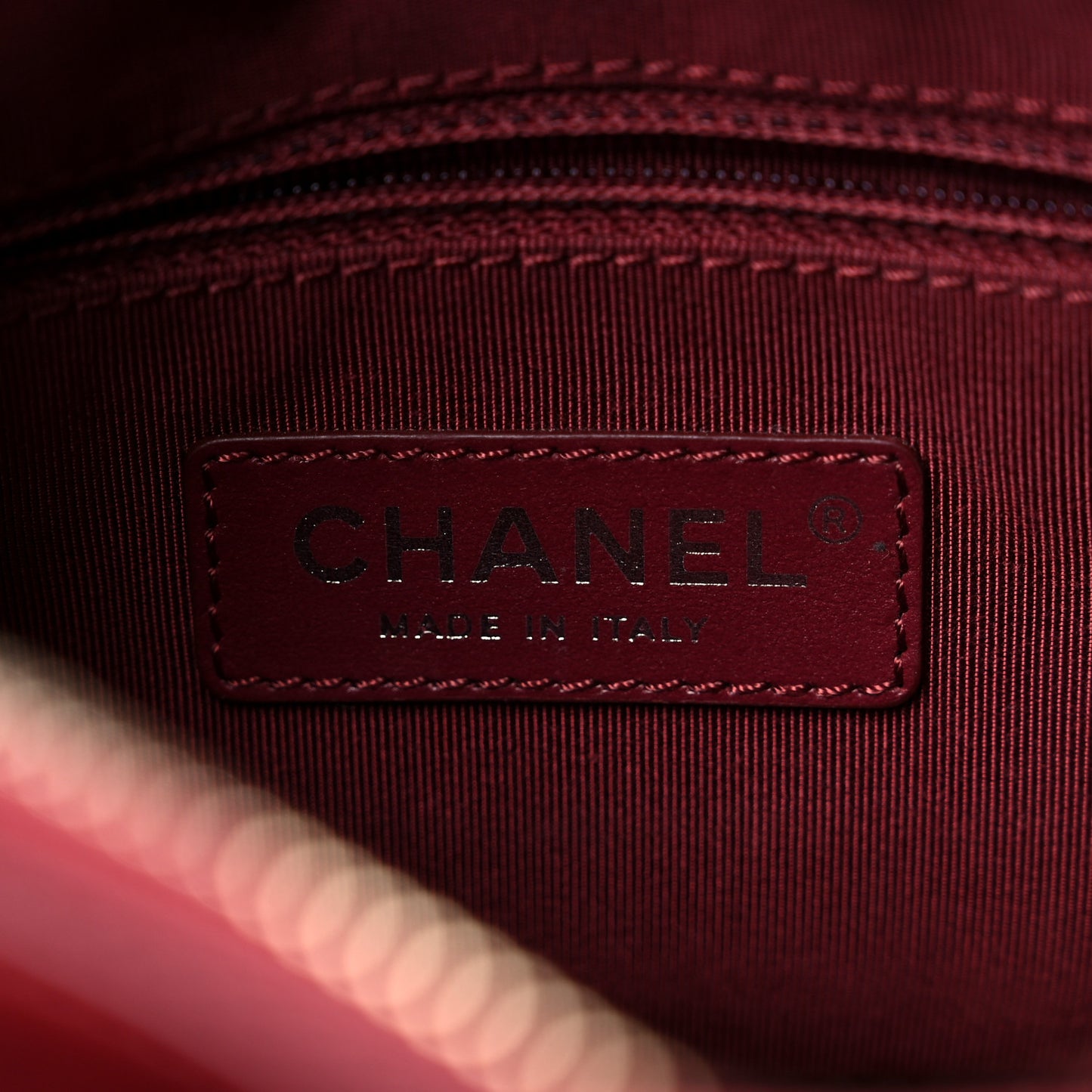 Aged Calfskin Quilted Small Gabrielle Hobo Burgundy