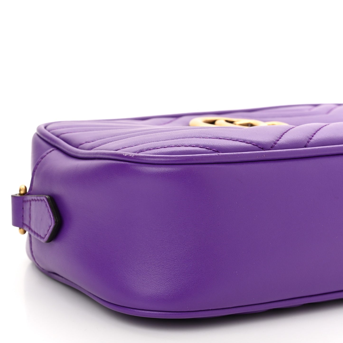 Calfskin Matelasse Small GG Marmont Chain Shoulder Bag Shine Purple