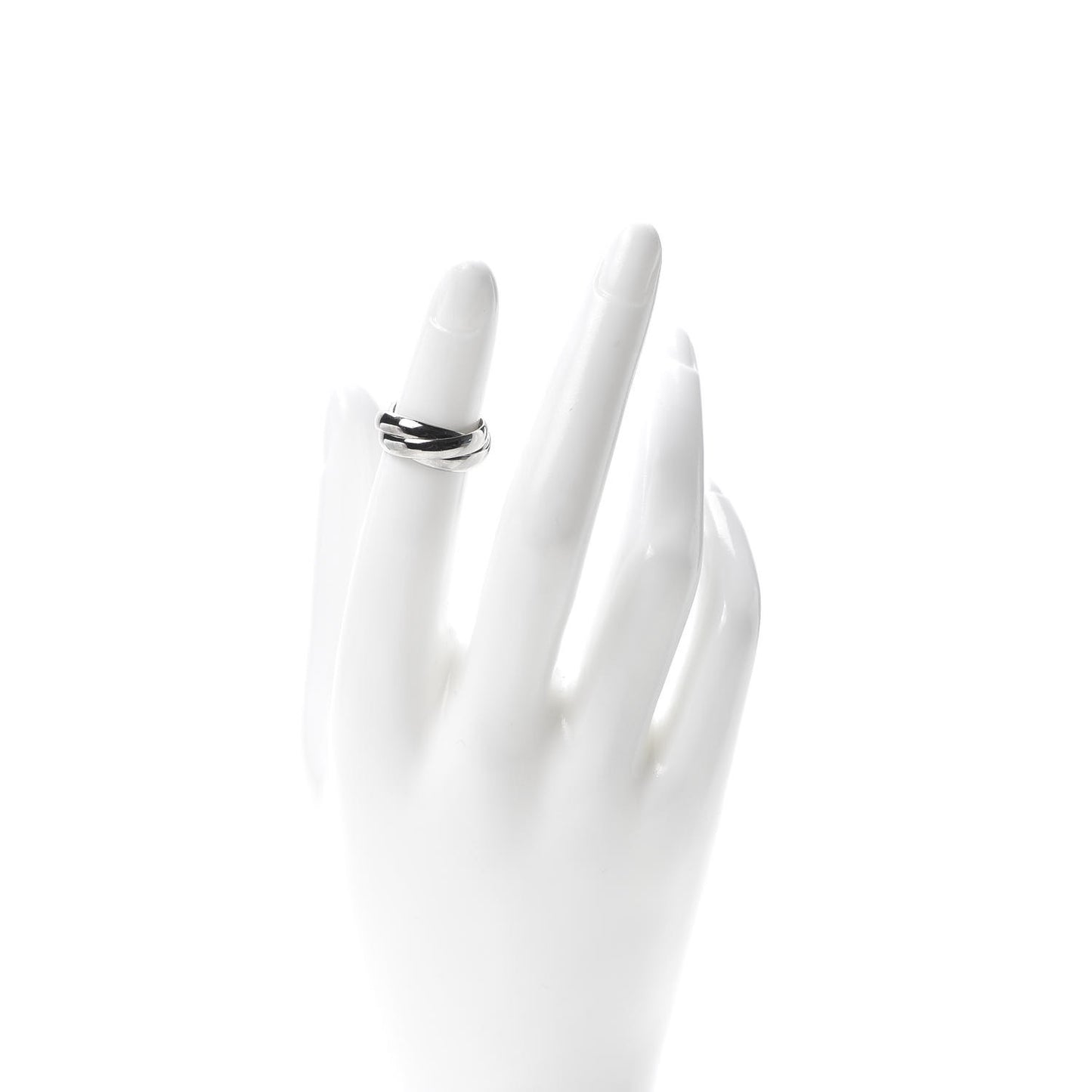 18K White Gold Classic Trinity Ring 46 3.75