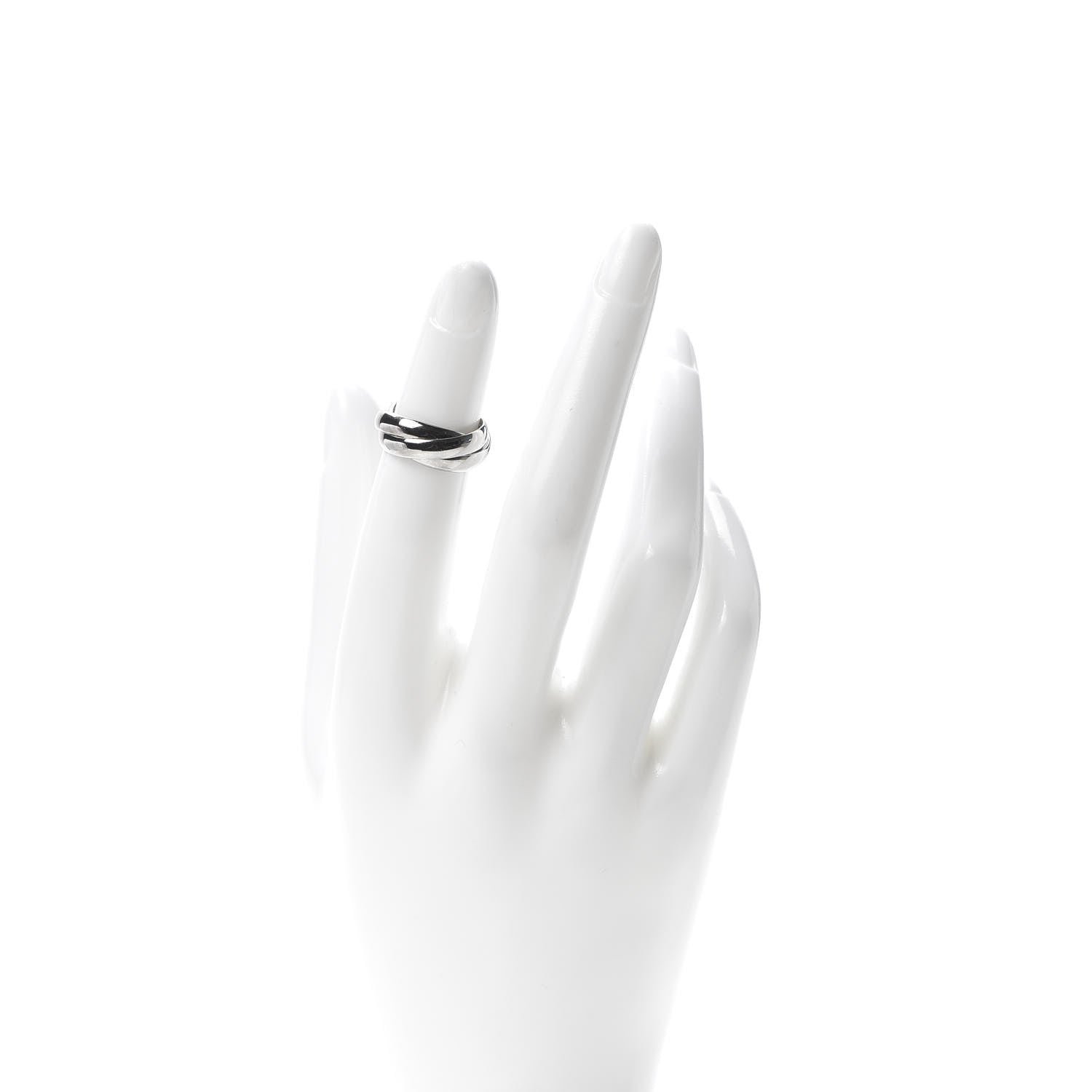 Cartier 18K White Gold Classic Trinity Ring 46 3.75 2 of 7