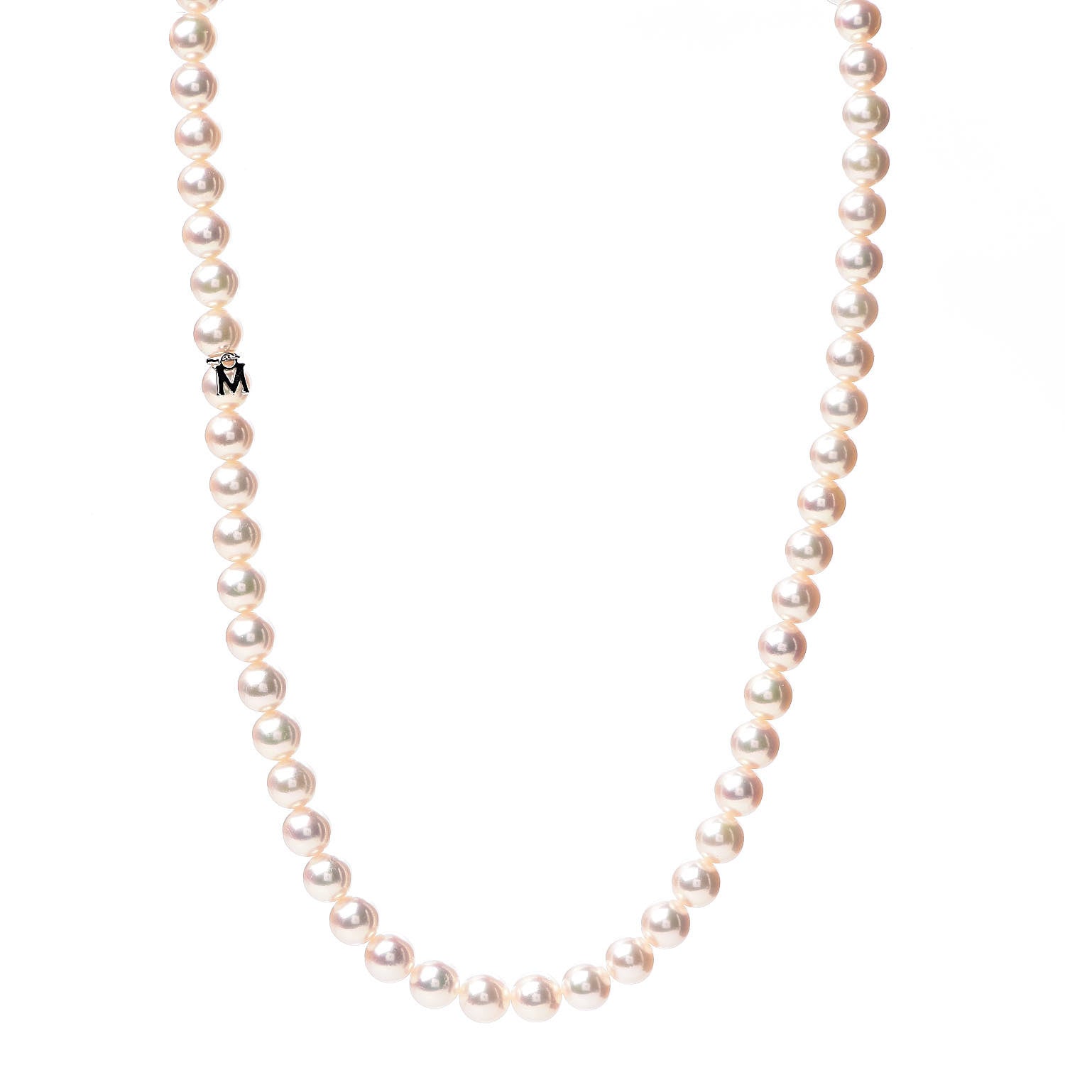 Mikimoto Sterling Silver Akoya Pearl 7-7.5mm Strand Necklace 16.5" 1 of 6