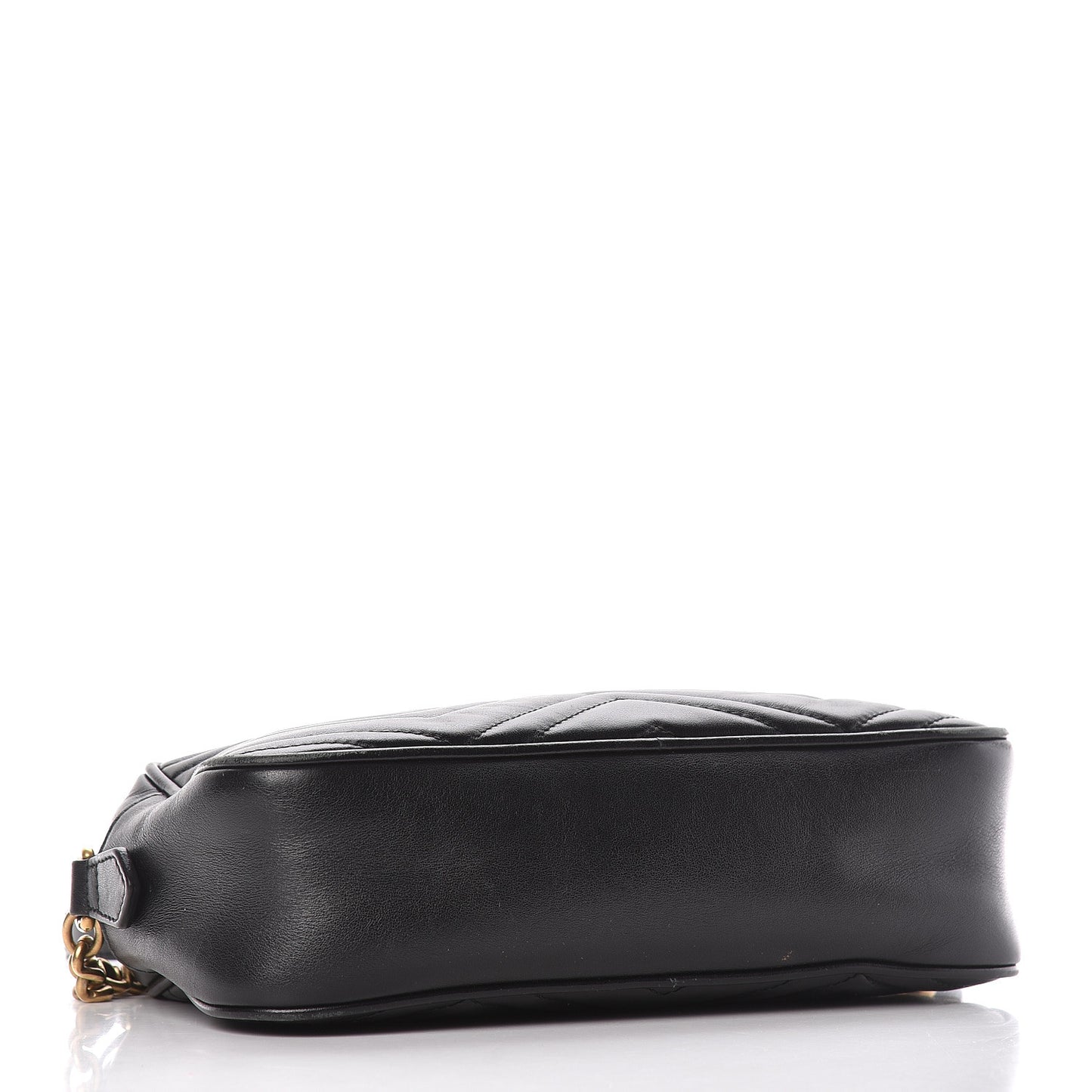 Calfskin Matelasse Small GG Marmont Chain Shoulder Bag Black