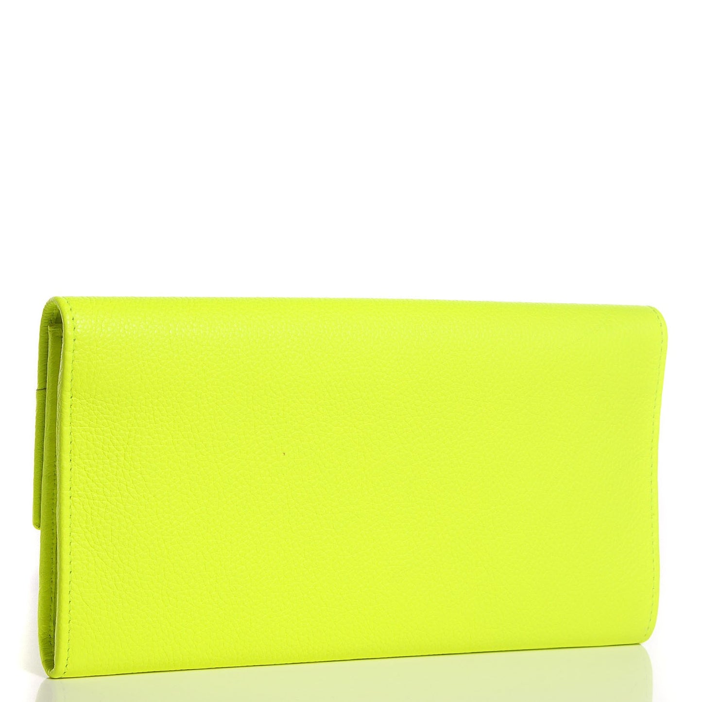 Grainy Calf Reese Wallet Clutch Neon Yellow