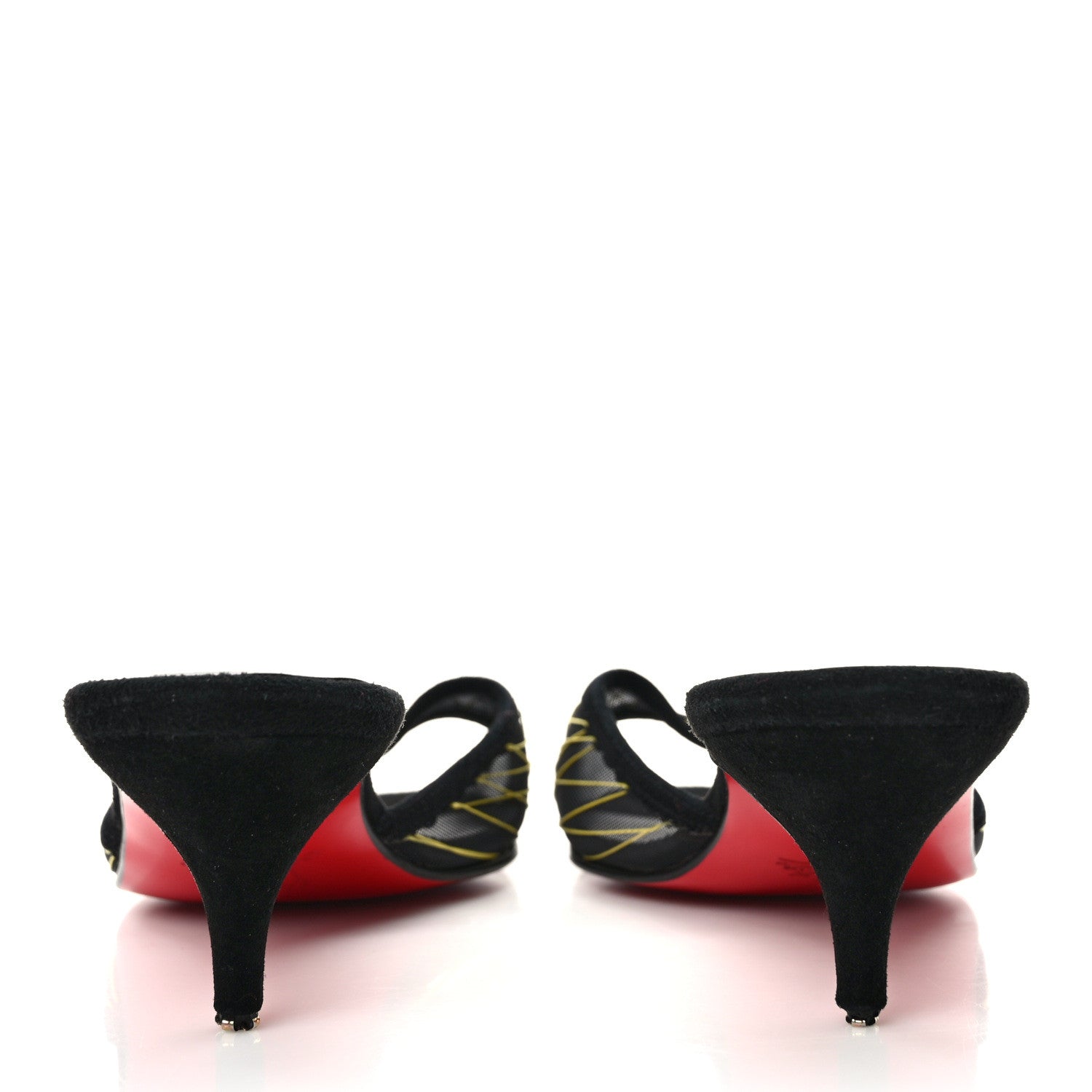 Christian Louboutin Suede Mesh 50 Sandals 37 Black 5 of 11