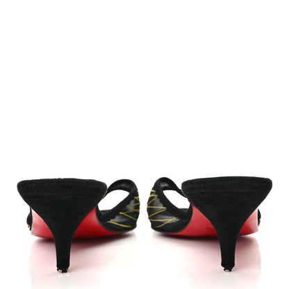 Christian Louboutin Suede Mesh 50 Sandals 37 Black 5 of 11