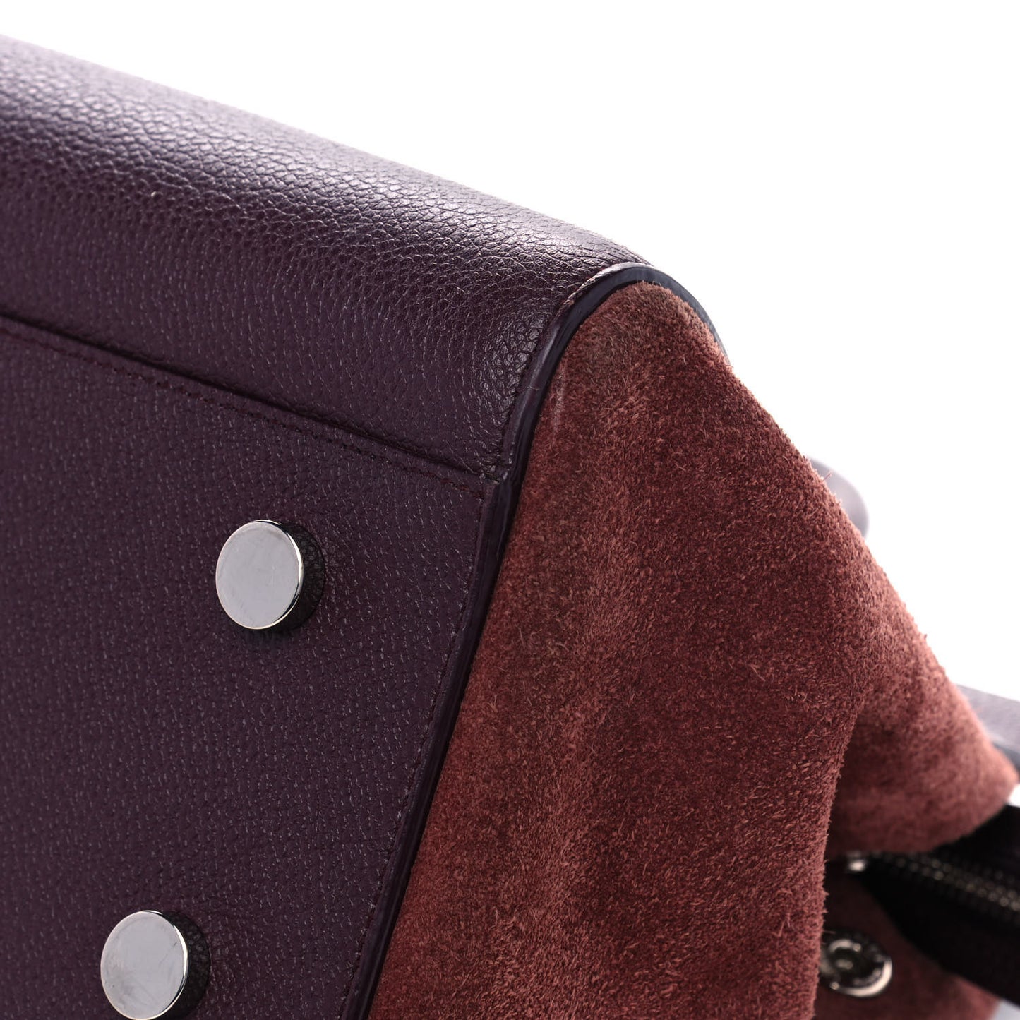 Grained Calfskin Suede Small Cabas Rive Gauche Amaranto