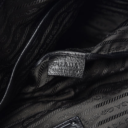 Prada Metallic Vitello Daino Shopping Tote Black 5 of 11