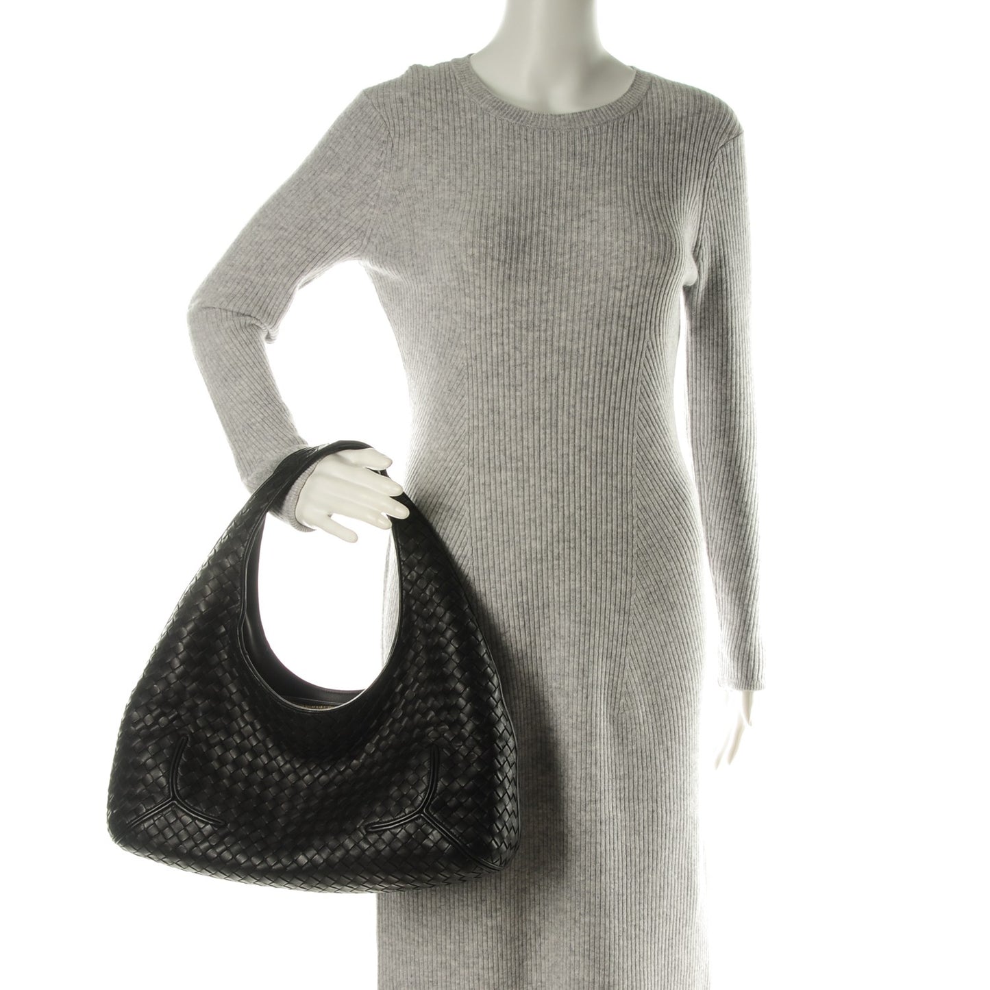 Nappa Intrecciato Ball Hobo Nero Black