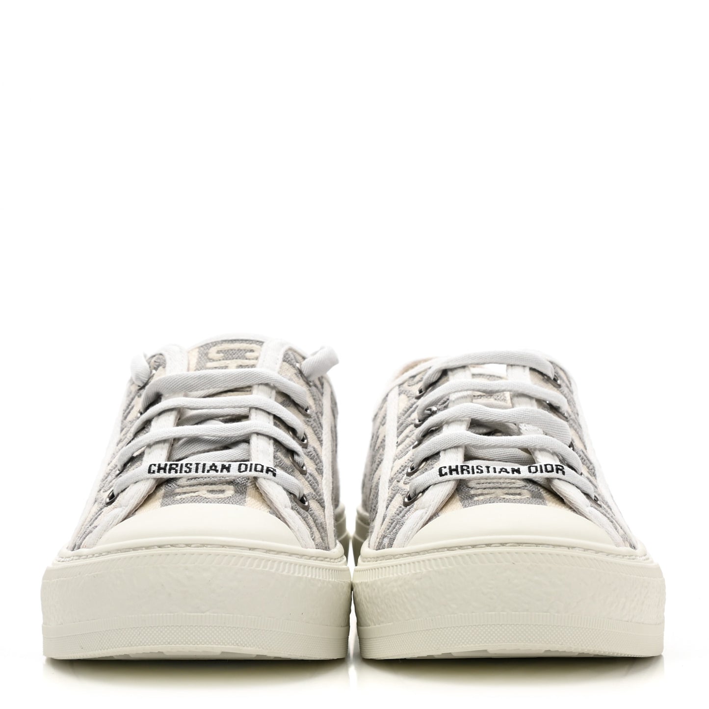 Canvas Oblique Walk'N'Dior Low Top Sneakers 38 Grey Stone