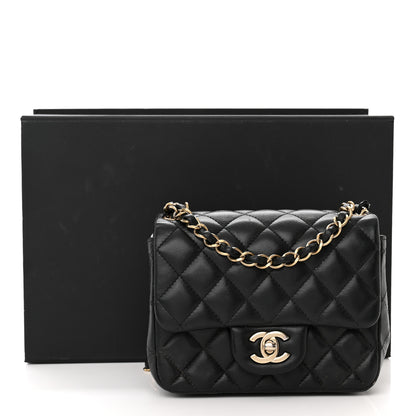 Chanel Lambskin Quilted Mini Square Flap Black 20 of 20