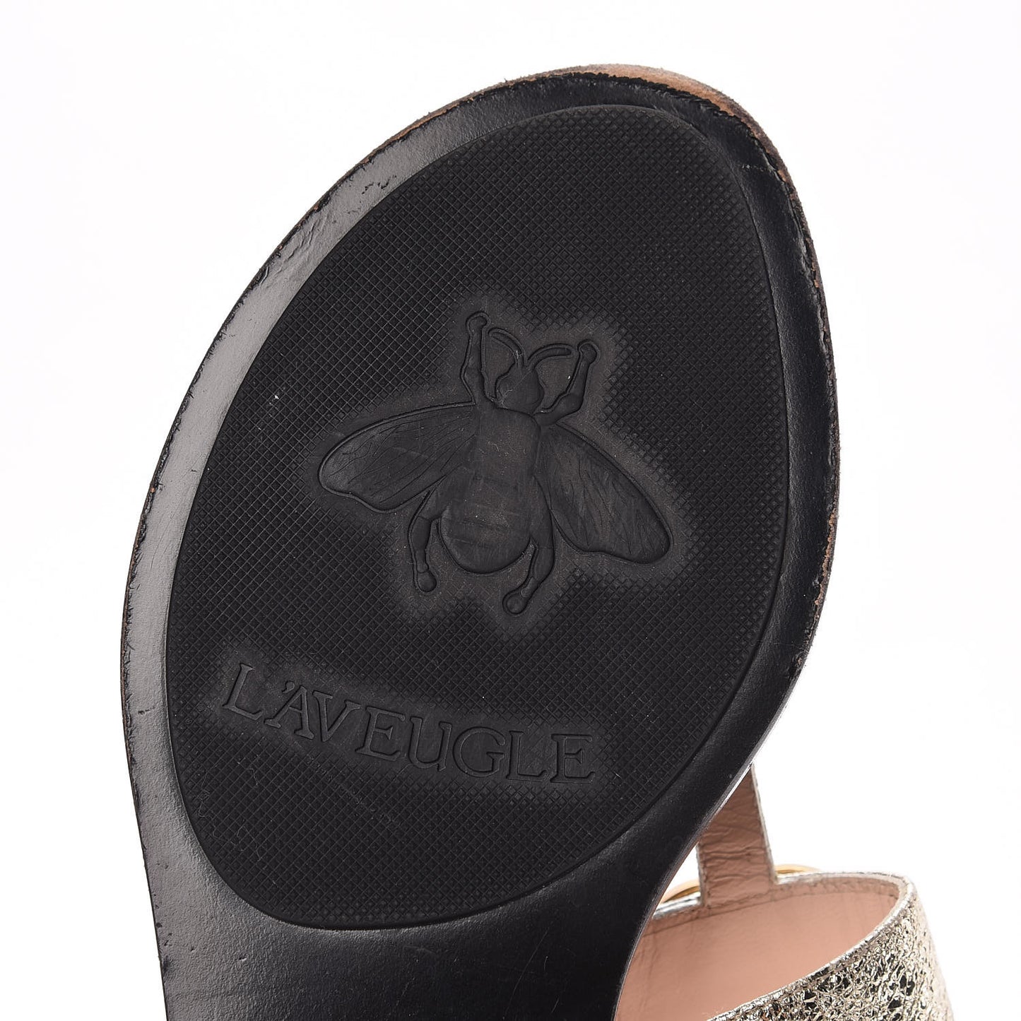 Nappa Silk Galassia GG Marmont Thong Flat Sandals 37 Platino