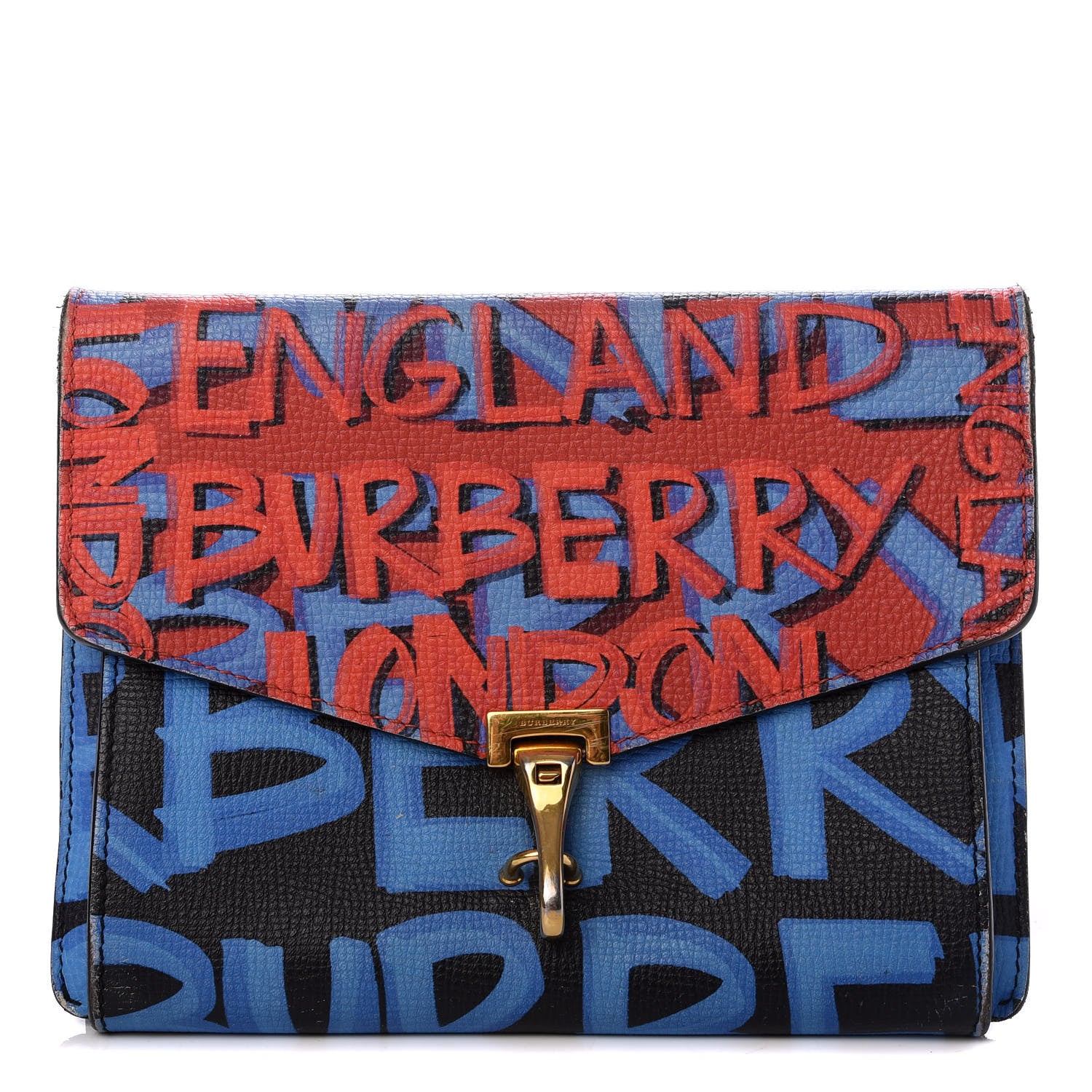 Burberry Calfskin Graffiti Print Small Macken Crossbody Bag Black 1 of 9