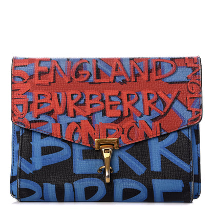Burberry Calfskin Graffiti Print Small Macken Crossbody Bag Black 1 of 9