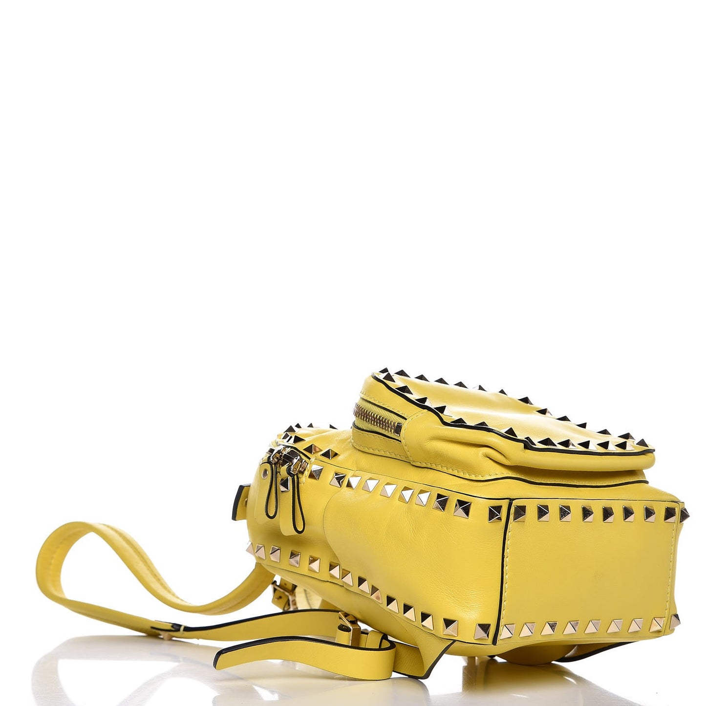 Calfskin Mini Rockstud Backpack Light Yellow