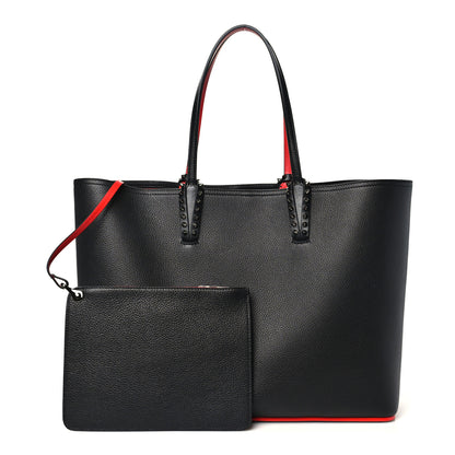 Christian Louboutin Calfskin Spikes East West Cabata Tote Black 3 of 11