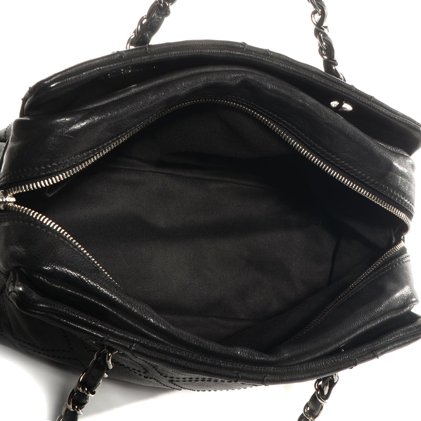 Calfskin Small Diamond Stitch Tote Black