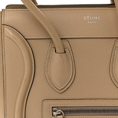 Celine Drummed Calfskin Micro Luggage Dune 12 of 13