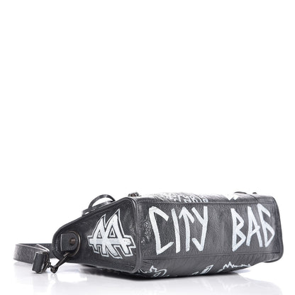 Balenciaga Agneau Arena Graffiti All Over Classic Hardware S City Gris Fossile White 4 of 7