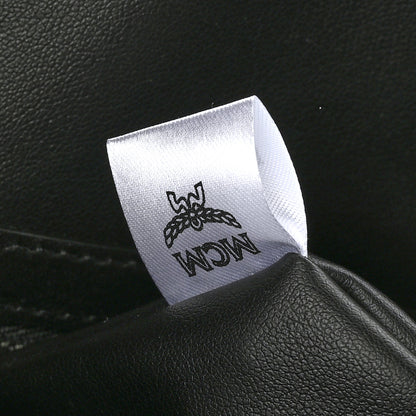 MCM Checkerboard Visetos Medium Aren Shopper Tote Black White 8 of 9