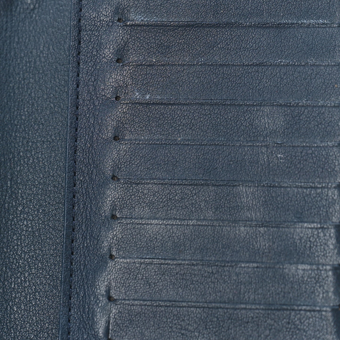 Taurillon Vertical Zippy Wallet Navy