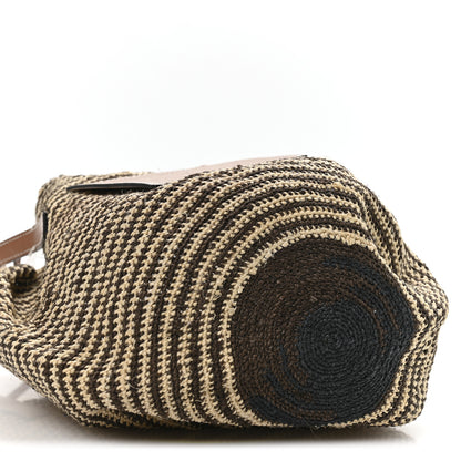 Loewe Paula's Ibiza Raffia Striped Round Basket Bag Natural Tan Multicolor 8 of 9
