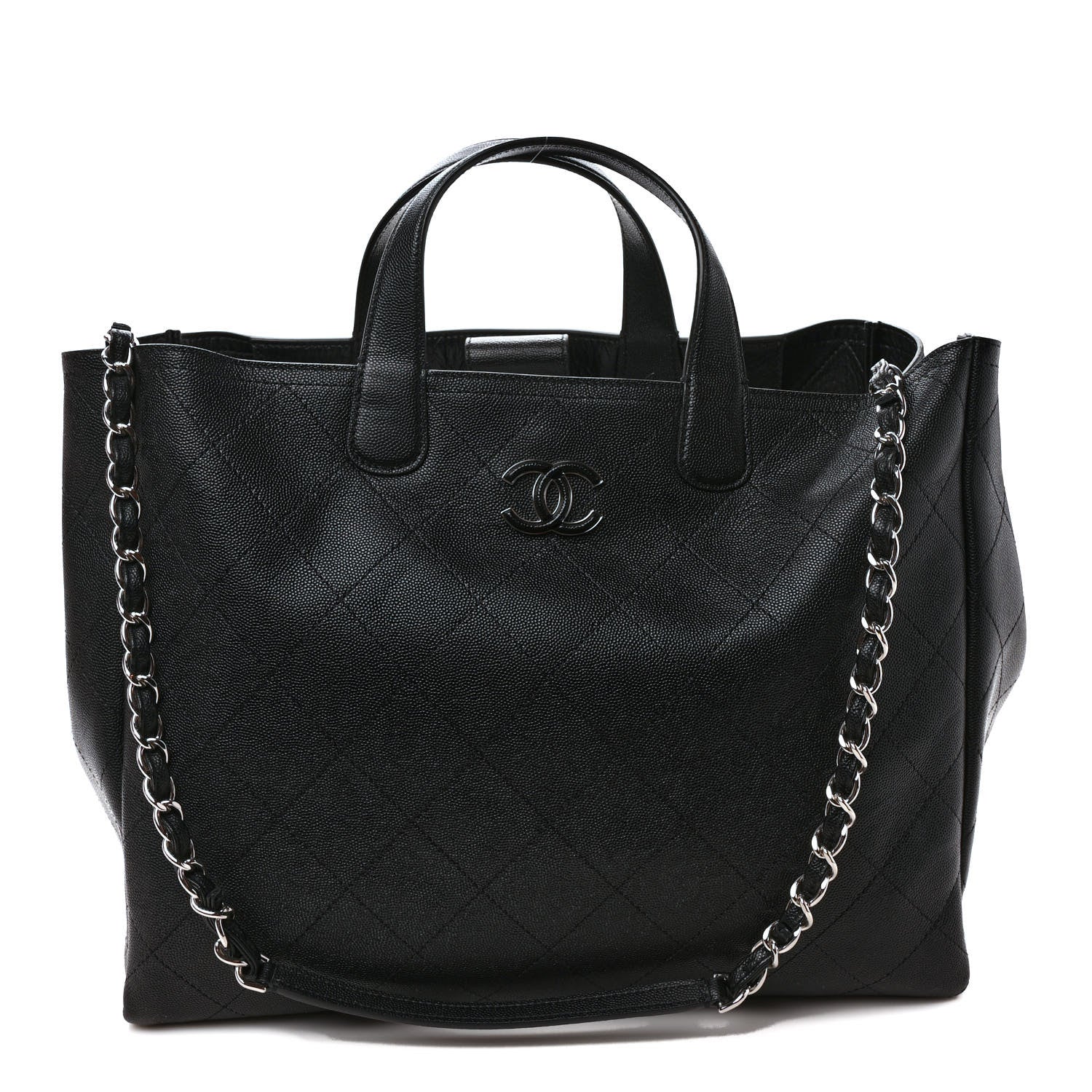 Chanel Caviar Stitched Large Lady Coco Shopping Tote Black 1 of 9