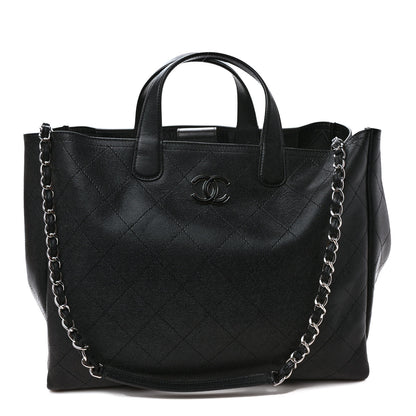 Chanel Caviar Stitched Large Lady Coco Shopping Tote Black 1 of 9
