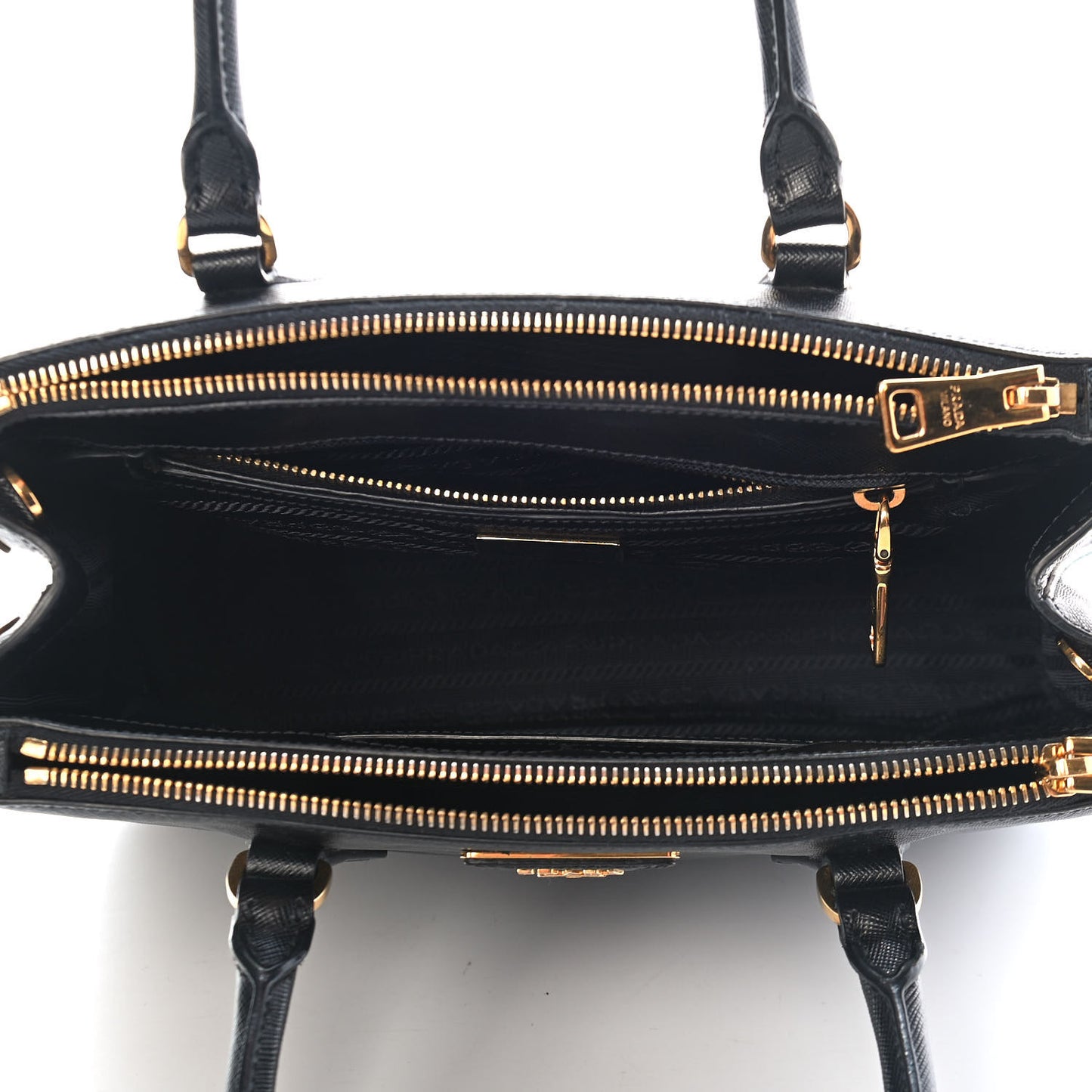 Saffiano Small Galleria Double Zip Tote Black